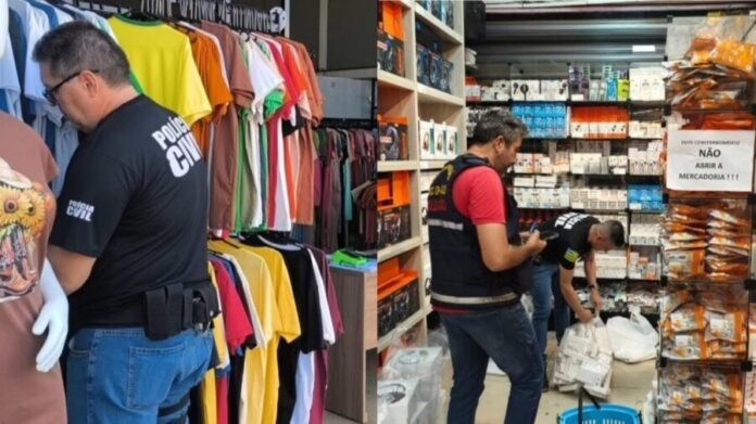Operação apreende 8 mil produtos e autua empresas por venda de itens falsificados em Goiânia